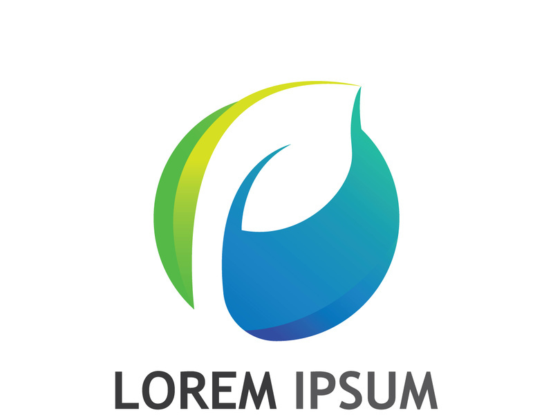 Colorful natural leaf logo design.