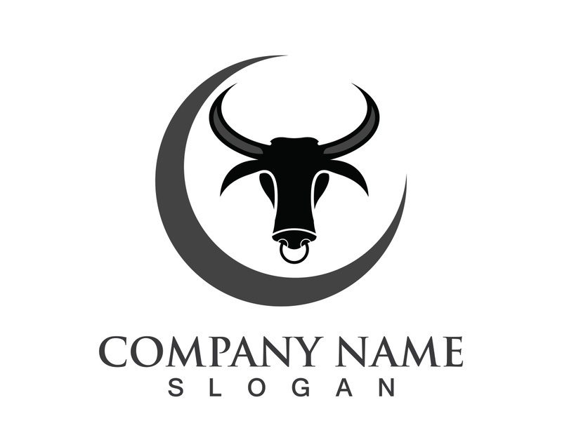 Bull head logo vector icon design illustration