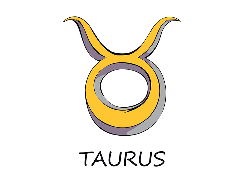 Taurus zodiac sign flat cartoon vector illustration