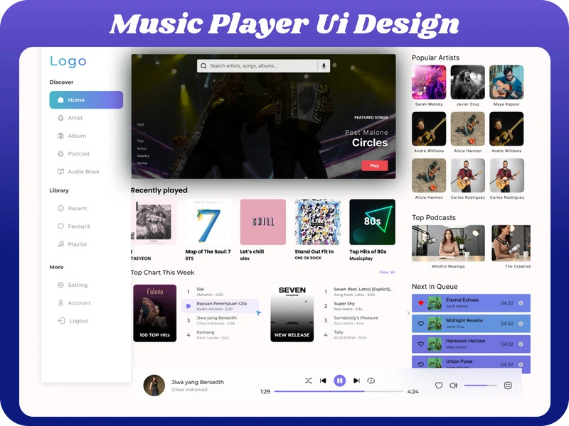 Music Player Website UI Design