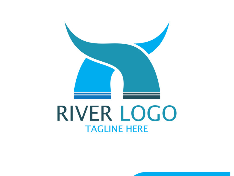 River Logo vector icon illustration design template