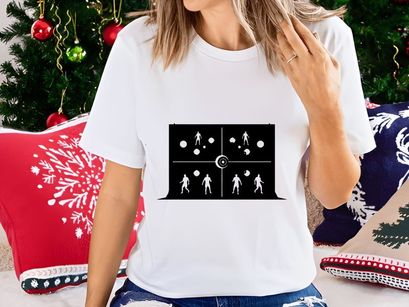 Black and white soccer player silhouette graphic design template