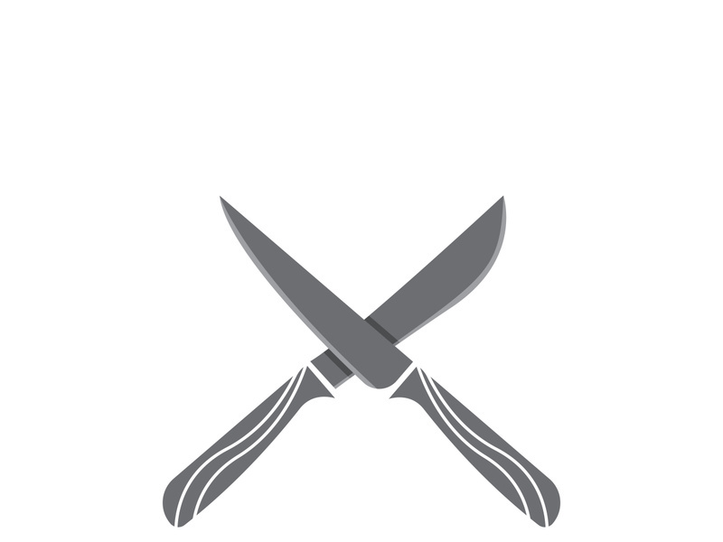 Knife logo icon template and symbol vector design illustration