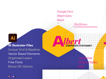 ALBERT CORPORATE STATIONERY AI TEMPLATE preview picture
