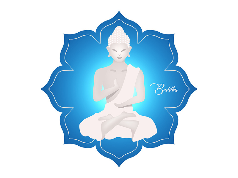 Buddha flat vector illustration