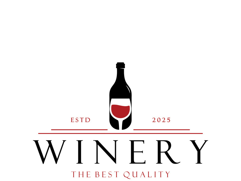 Wine logo with wine glasses and bottles.for night clubs,bars,cafe and wine shops.