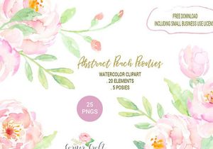 Free Abstract Peach Peonies