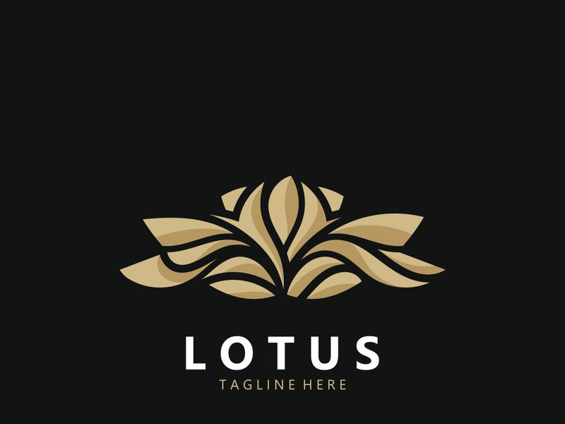 Lotus flower minimalist design, elegance Lotus flower logo template