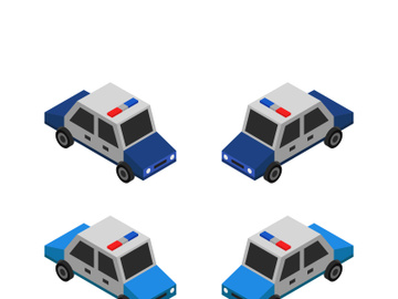 isometric police car preview picture