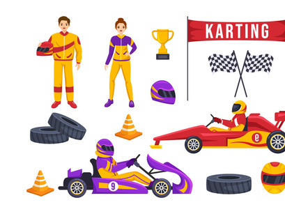 15 Karting Sport Illustration