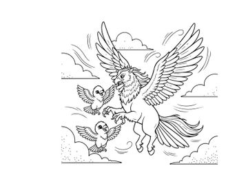 Majestic eagle with doves peace harmony vector illustration preview picture