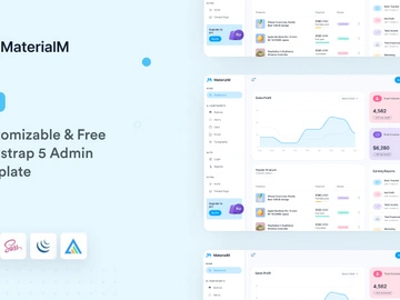 MaterialM Free Bootstrap Admin Dashboard Template preview picture