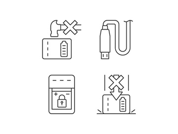 Powerbank for gadget user linear manual label icons set preview picture