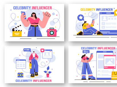 18 Celebrity Influencers Illustration