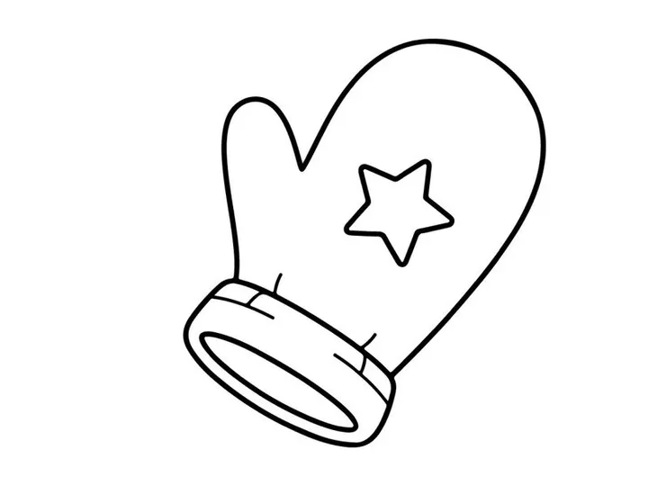 Hand-drawn Christmas wedding ring with star ornament on white background for holiday love theme