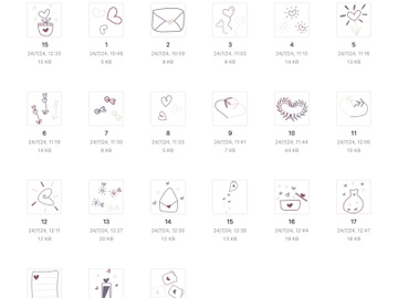 20 svg icons Purple Heart Valentine preview picture