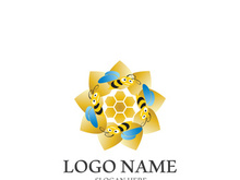 Bee logo vector icon illustration design