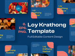 Lay Krathong Festival Social Media Template preview picture