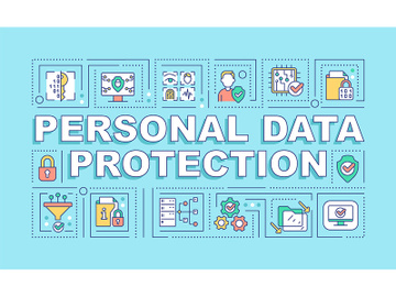 Personal data protection word concepts turquoise banner preview picture