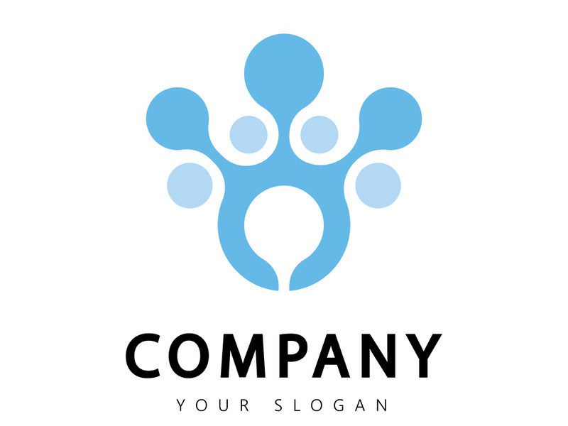 Molecule template logo design vector icon