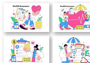 10 Health Insurance Vector Illustration