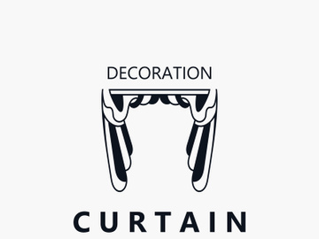 Curtain logo decoration style minimalist elegant vector design illustration preview picture