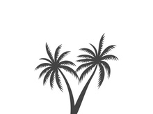 Palm logo icon template and symbol vector tree design