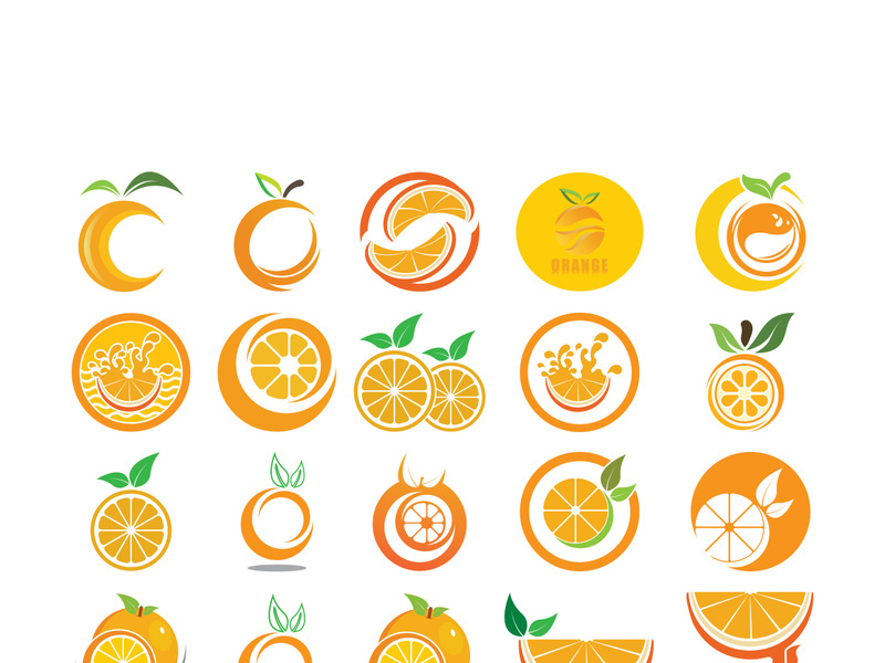 Orange logo design vector icon illustration design