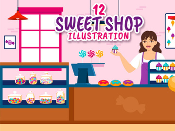 12 Sweet Shop Illustration preview picture