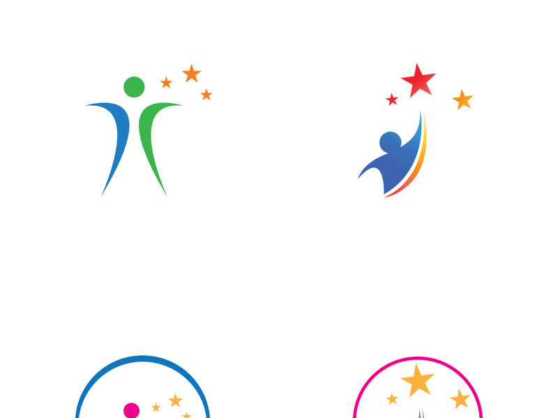 People star logo design to achieve a success or dream.