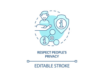 Respect people privacy turquoise concept icon preview picture