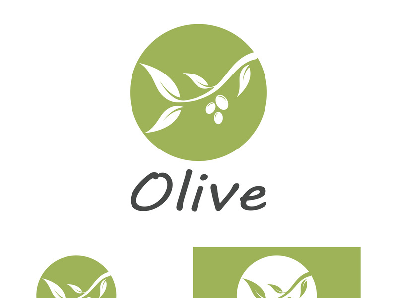 Branched olive fruit logo with creative idea.