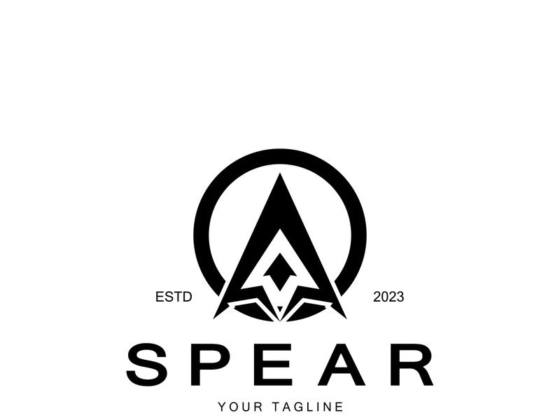 Spear logo icon vector illustration design.Head spear logo vintage illustration design vector