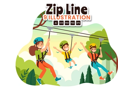 9 Zip Line Activity Illustration