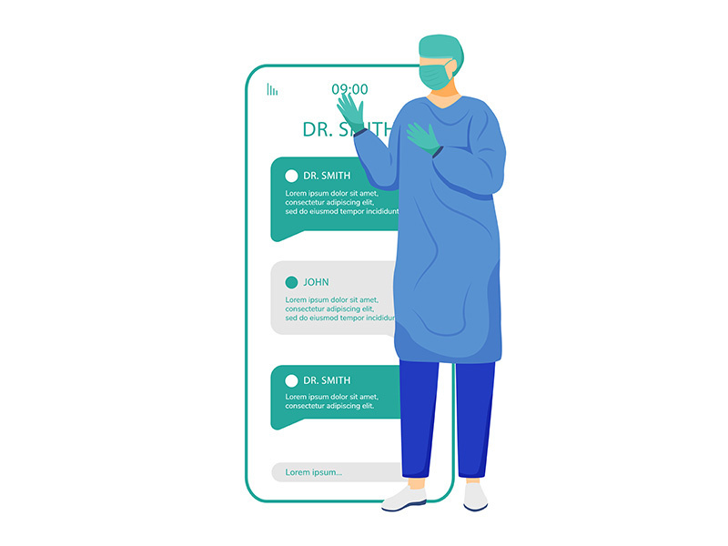Online chat with surgeon smartphone app screen