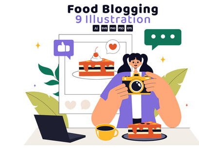 9 Food Blogging Illustration