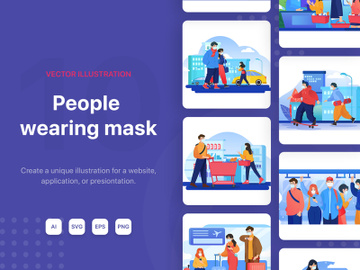 M99_People wearing mask Illustrations preview picture