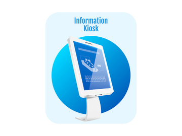 Information kiosk flat concept icon preview picture