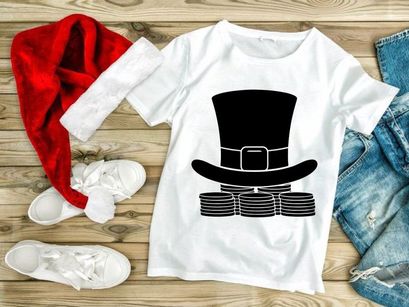 Black top hat with money stacks wealth success finance concept