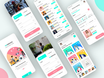 Home Cleaning and Repair Service Booking Mobile app UI Kit