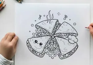 Cute sushi character singing music vector illustration