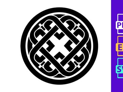Black Celtic knot cross symbol isolated vector design