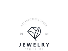 Jewelry Logo Template Design, diamond shop, accessories fashion Design, simple icon