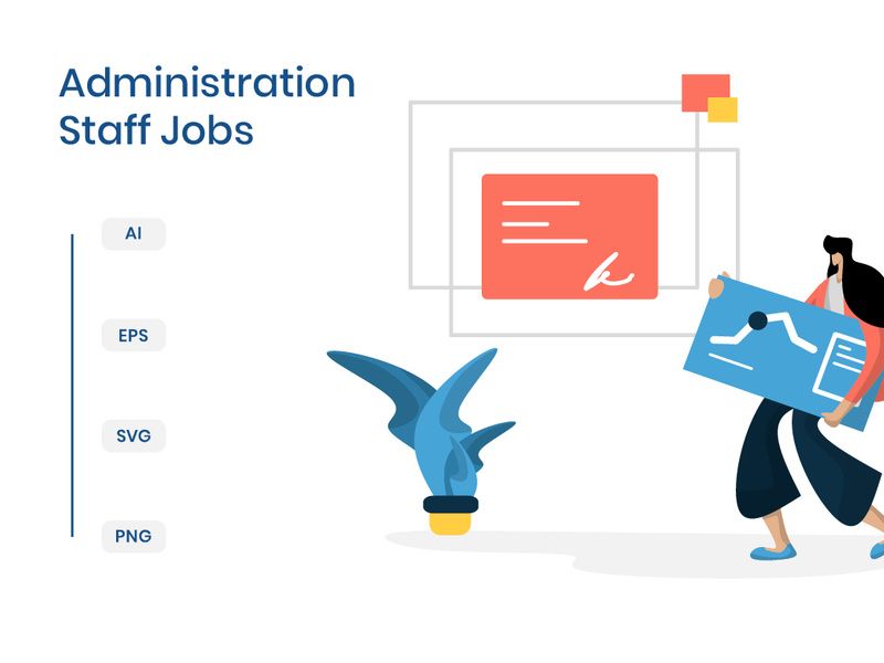 flat illustration Administration Staff Jobs online business marketing