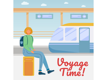 Voyage time social media post mockup preview picture