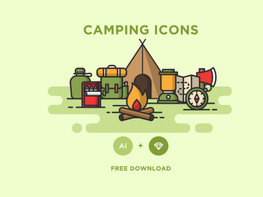 Free Minimal Camping Vector Icons preview picture