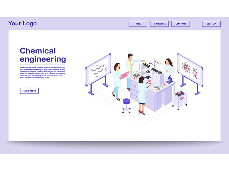 Chemical engineering isometric webpage template