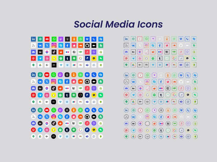 Popular social media logo icons