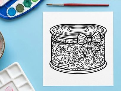 Caixa elegante para bolo de casamento com design floral ornamentado. Embalagem de presente de luxo para chá de cozinha ou comemoração de aniversário.