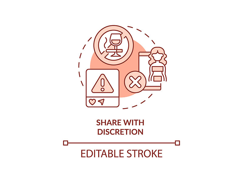Share with discretion red concept icon